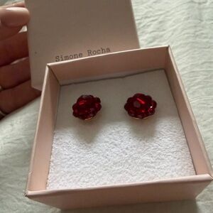 Simone Rocha Blush Red Beauty earrings